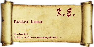 Kolbe Emma névjegykártya